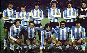 Plantel de Argentina ganador de la copa del mundo en el año 1978