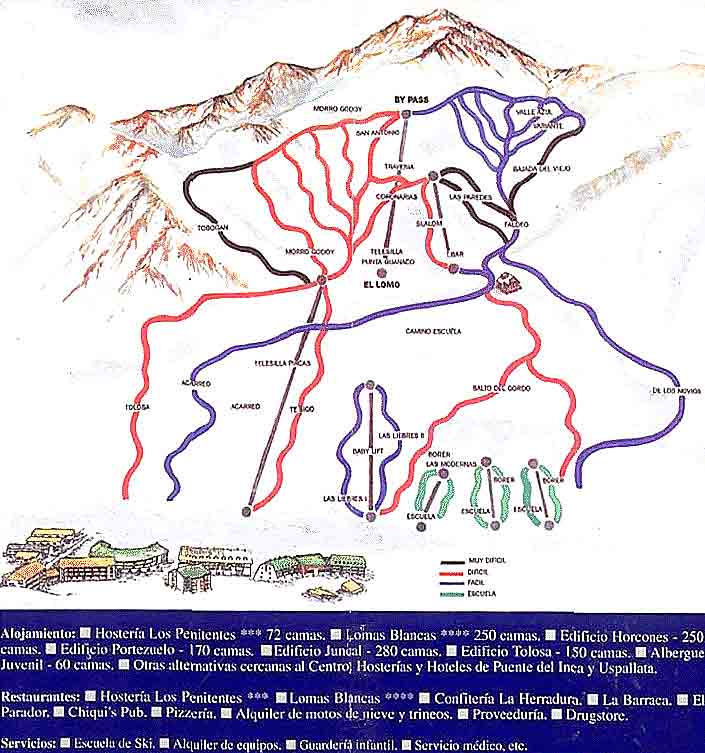 Ski en Los Penitentes - Mapa de Pistas