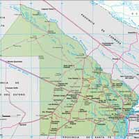 Mapa de Rutas y localidades de la Provincia del Chaco Argentina