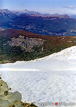 Vista del glaciar desde el cerro Tronador