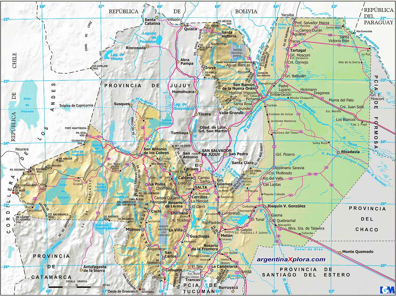Mapa de la Provincia de Salta