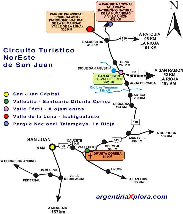 Mapa del Valle de la Luna Ischigualasto