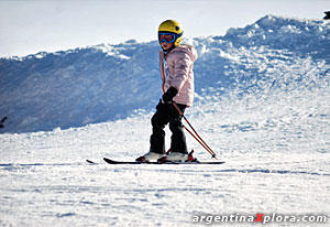 Child skiing in Argentina